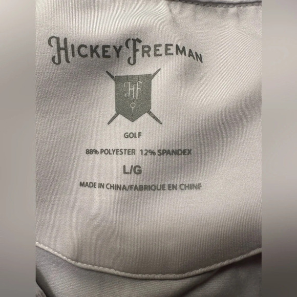 Hickey Freeman Golf white and grey palm tree polo shirt - Picture 5 of 7